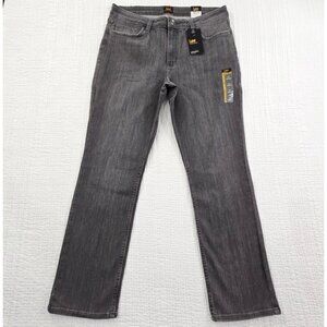 Lee Legendary Jeans Women's 14 (34x29) Faded Black Straight‎ Leg Mid Rise NEW
